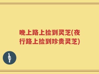 晚上路上捡到灵芝(夜行路上捡到珍贵灵芝)