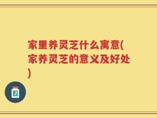 家里养灵芝什么寓意(家养灵芝的意义及好处)