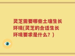 灵芝需要哪些土壤生长环境(灵芝的合适生长环境要求是什么？)