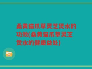 桑黄猫爪草灵芝煲水的功效(桑黄猫爪草灵芝煲水的健康益处)