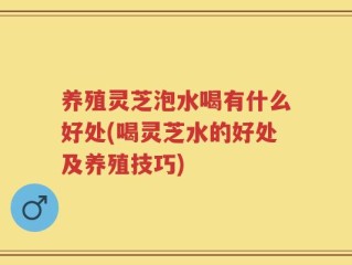 养殖灵芝泡水喝有什么好处(喝灵芝水的好处及养殖技巧)