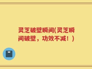 灵芝破壁瞬间(灵芝瞬间破壁，功效不减！)