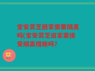 宝安灵芝回家需要隔离吗(宝安灵芝返家需接受隔离措施吗？