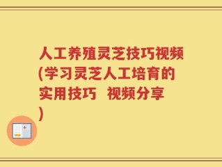 人工养殖灵芝技巧视频(学习灵芝人工培育的实用技巧  视频分享)