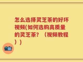 怎么选择灵芝茶的好坏视频(如何选购高质量的灵芝茶？（视频教程）)