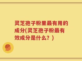 灵芝孢子粉里最有用的成分(灵芝孢子粉最有效成分是什么？)