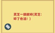 灵芝一搞就碎(灵芝：碎了也活！)