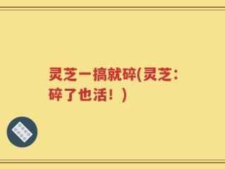 灵芝一搞就碎(灵芝：碎了也活！)
