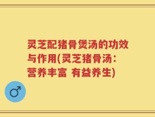 灵芝配猪骨煲汤的功效与作用(灵芝猪骨汤：营养丰富 有益养生)