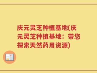 庆元灵芝种植基地(庆元灵芝种植基地：带您探索天然药用资源)