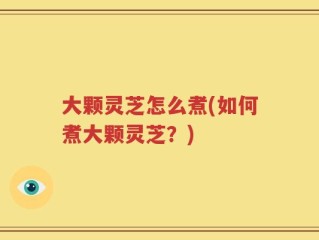 大颗灵芝怎么煮(如何煮大颗灵芝？)