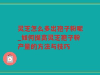 灵芝怎么多出孢子粉呢_如何提高灵芝孢子粉产量的方法与技巧