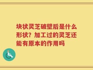 块状灵芝破壁后是什么形状？加工过的灵芝还能有原本的作用吗