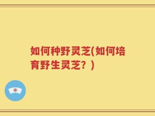 如何种野灵芝(如何培育野生灵芝？)