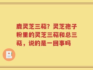 鹿灵芝三萜？灵芝孢子粉里的灵芝三萜和总三萜，说的是一回事吗