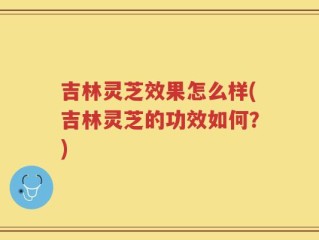 吉林灵芝效果怎么样(吉林灵芝的功效如何？)