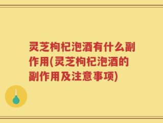 灵芝枸杞泡酒有什么副作用(灵芝枸杞泡酒的副作用及注意事项)