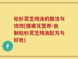 松杉灵芝炖汤的做法与功效(健康又营养-自制松杉灵芝炖汤配方与好处)
