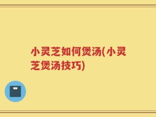 小灵芝如何煲汤(小灵芝煲汤技巧)