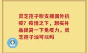 灵芝孢子粉支援国外抗疫？疫情之下，想买补品提高一下免疫力，灵芝孢子油可以吗