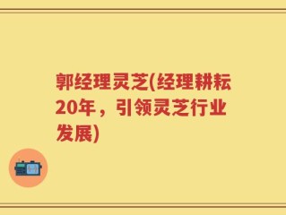 郭经理灵芝(经理耕耘20年，引领灵芝行业发展)