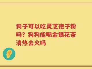 狗子可以吃灵芝孢子粉吗？狗狗能喝金银花茶清热去火吗
