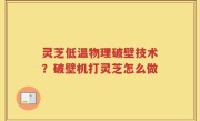 灵芝低温物理破壁技术？破壁机打灵芝怎么做