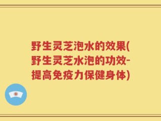 野生灵芝泡水的效果(野生灵芝水泡的功效-提高免疫力保健身体)