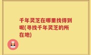 千年灵芝在哪里找得到呢(寻找千年灵芝的所在地)