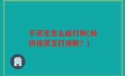 干灵芝怎么能打粉(如何将灵芝打成粉？)