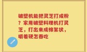 破壁机能把灵芝打成粉?家用破壁料理机打灵芝,打出来成棉絮状,嚼着硬怎吞吃