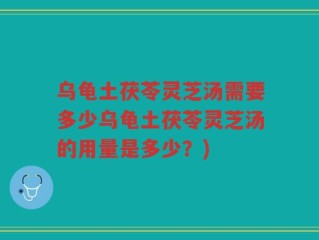 乌龟土茯苓灵芝汤需要多少乌龟土茯苓灵芝汤的用量是多少？)