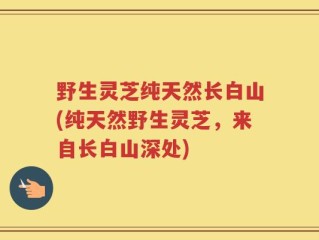 野生灵芝纯天然长白山(纯天然野生灵芝，来自长白山深处)