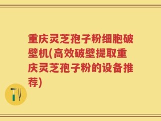 重庆灵芝孢子粉细胞破壁机(高效破壁提取重庆灵芝孢子粉的设备推荐)