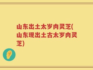 山东出土太岁肉灵芝(山东现出土古太岁肉灵芝)