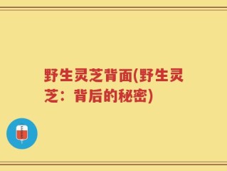 野生灵芝背面(野生灵芝：背后的秘密)
