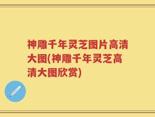 神雕千年灵芝图片高清大图(神雕千年灵芝高清大图欣赏)