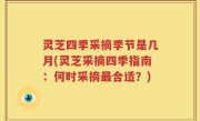 灵芝四季采摘季节是几月(灵芝采摘四季指南：何时采摘最合适？)
