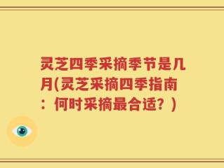 灵芝四季采摘季节是几月(灵芝采摘四季指南：何时采摘最合适？)
