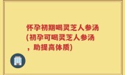 怀孕初期喝灵芝人参汤(初孕可喝灵芝人参汤，助提高体质)