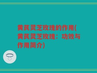 黄芪灵芝玫瑰的作用(黄芪灵芝玫瑰：功效与作用简介)