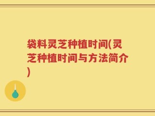 袋料灵芝种植时间(灵芝种植时间与方法简介)