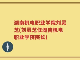 湖南机电职业学院刘灵芝(刘灵芝任湖南机电职业学院院长)