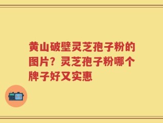 黄山破壁灵芝孢子粉的图片？灵芝孢子粉哪个牌子好又实惠