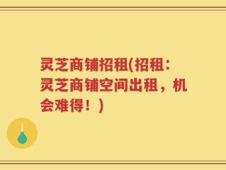 灵芝商铺招租(招租：灵芝商铺空间出租，机会难得！)