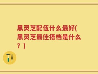黑灵芝配伍什么最好(黑灵芝最佳搭档是什么？)
