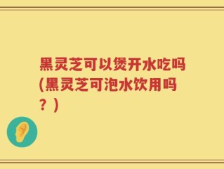 黑灵芝可以煲开水吃吗(黑灵芝可泡水饮用吗？)
