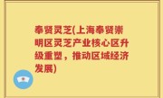 奉贤灵芝(上海奉贤崇明区灵芝产业核心区升级重塑，推动区域经济发展)