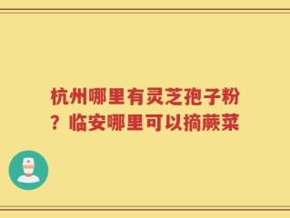 杭州哪里有灵芝孢子粉？临安哪里可以摘蕨菜