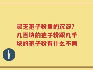 灵芝孢子粉里的沉淀？几百块的孢子粉跟几千块的孢子粉有什么不同
